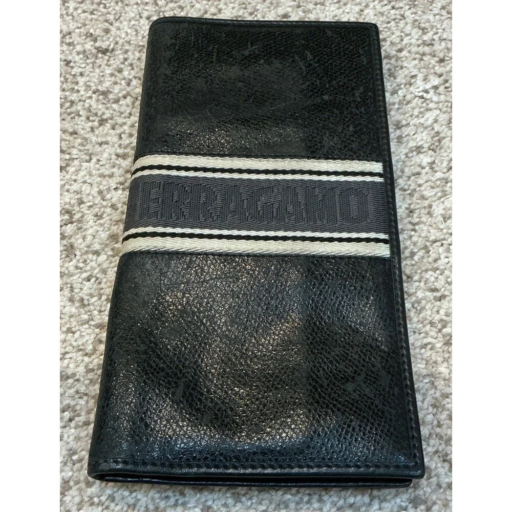 Salvatore Ferragamo Men’s Long Black Bifold Wallet Authentic